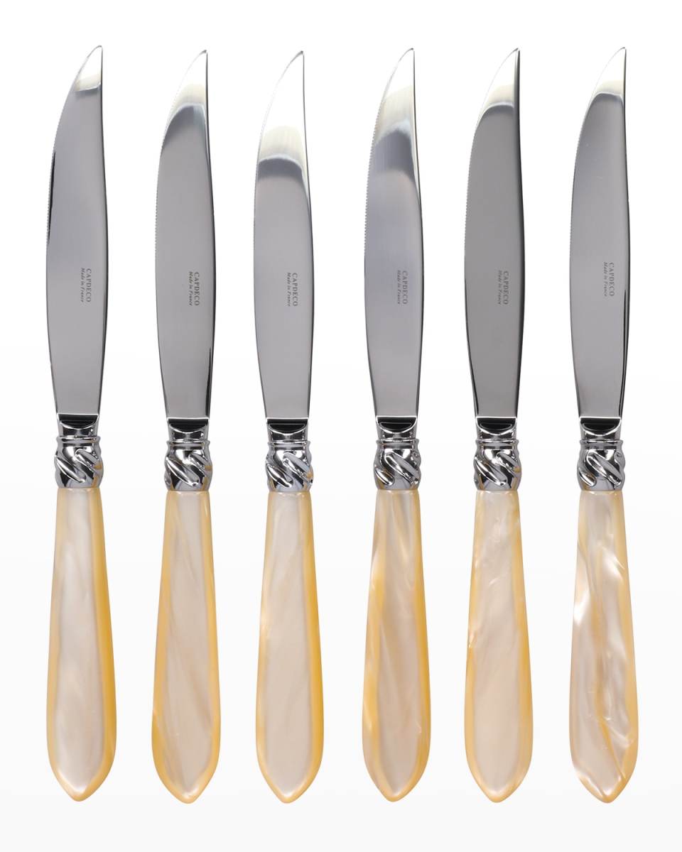Diana 6-Piece Steak Knives, Pearl
